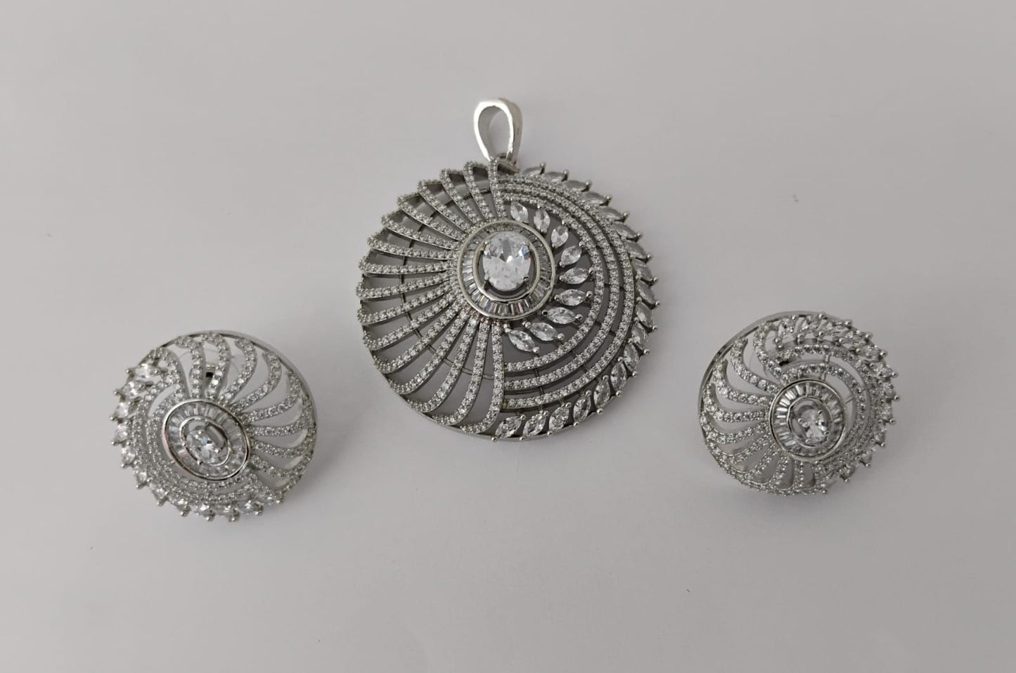 American Diamond Pendant Set Ambani Fashion Jewellery