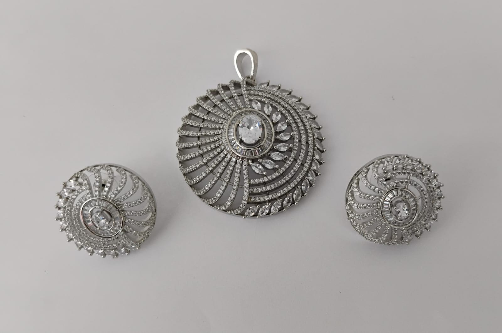 American Diamond Pendant Set Ambani Fashion Jewellery