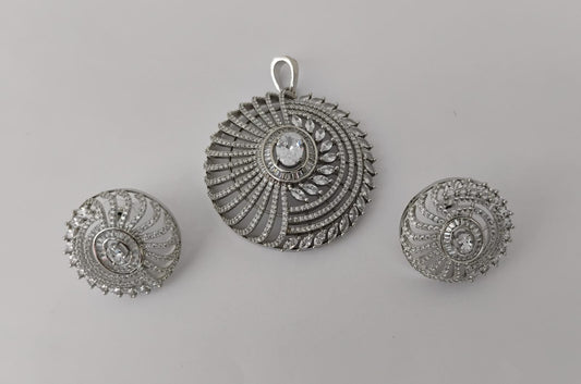 American Diamond Pendant Set Ambani Fashion Jewellery